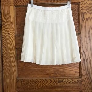 J. Crew ivory pleated mini skirt